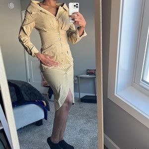 tan utility dress